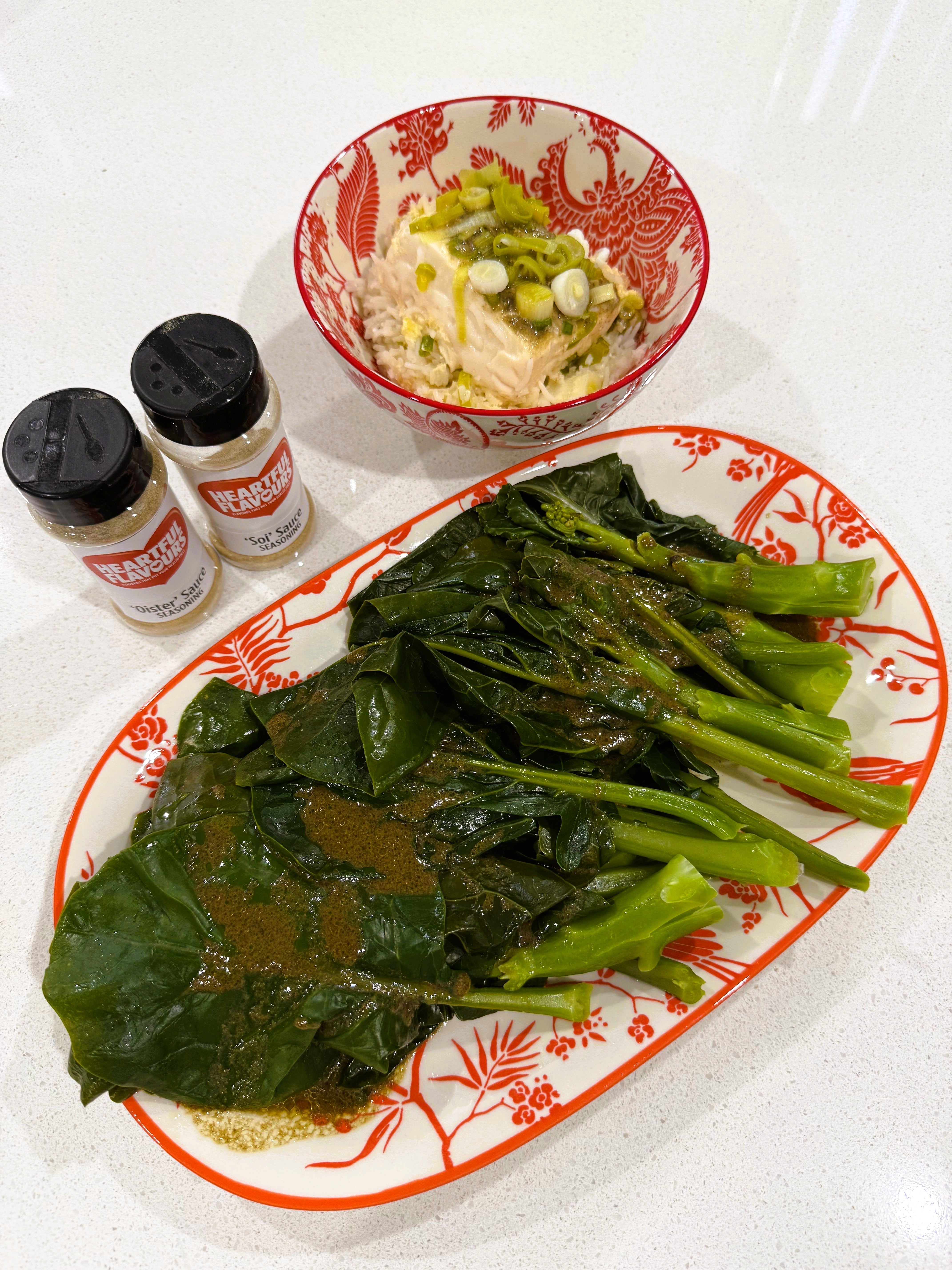 Chinese Broccoli (Gai Lan) and Silken Tofu with Rice