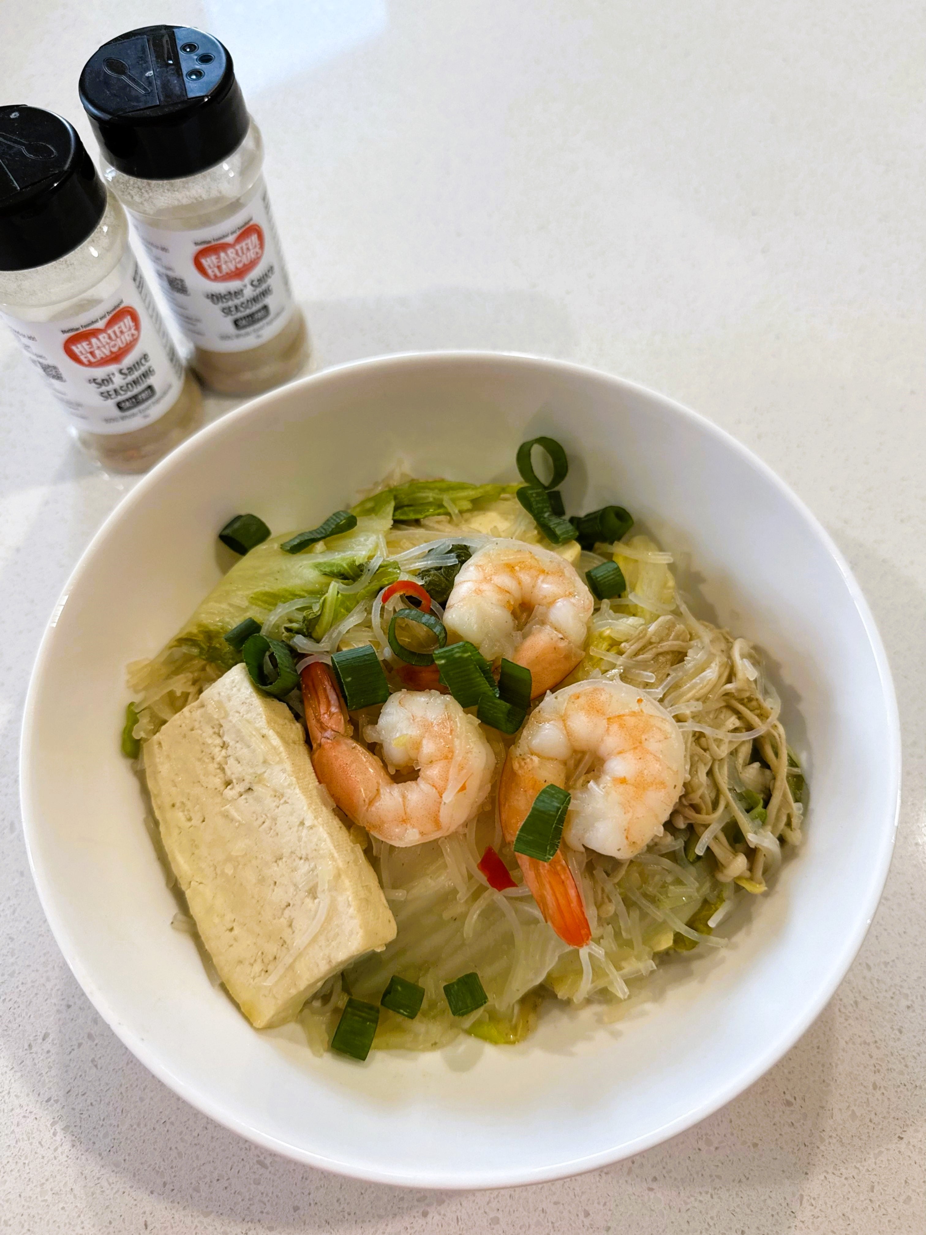 Chinese Prawn and Tofu Glass Noodles (One-Pot Rice Cooker)
