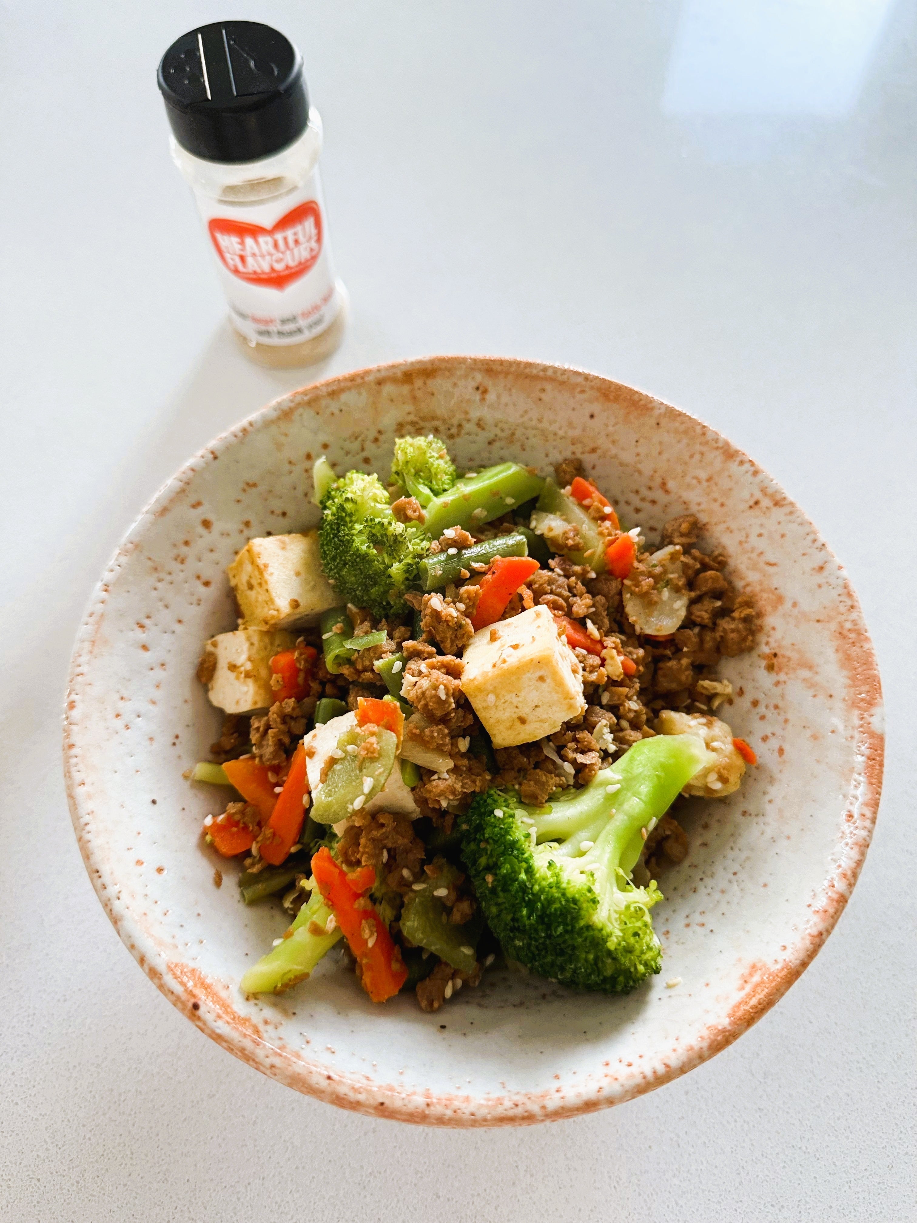 Chinese 'Soi' Sauce and 'Oister' Sauce Tofu and Textured Vegetable Protein Stir-Fry