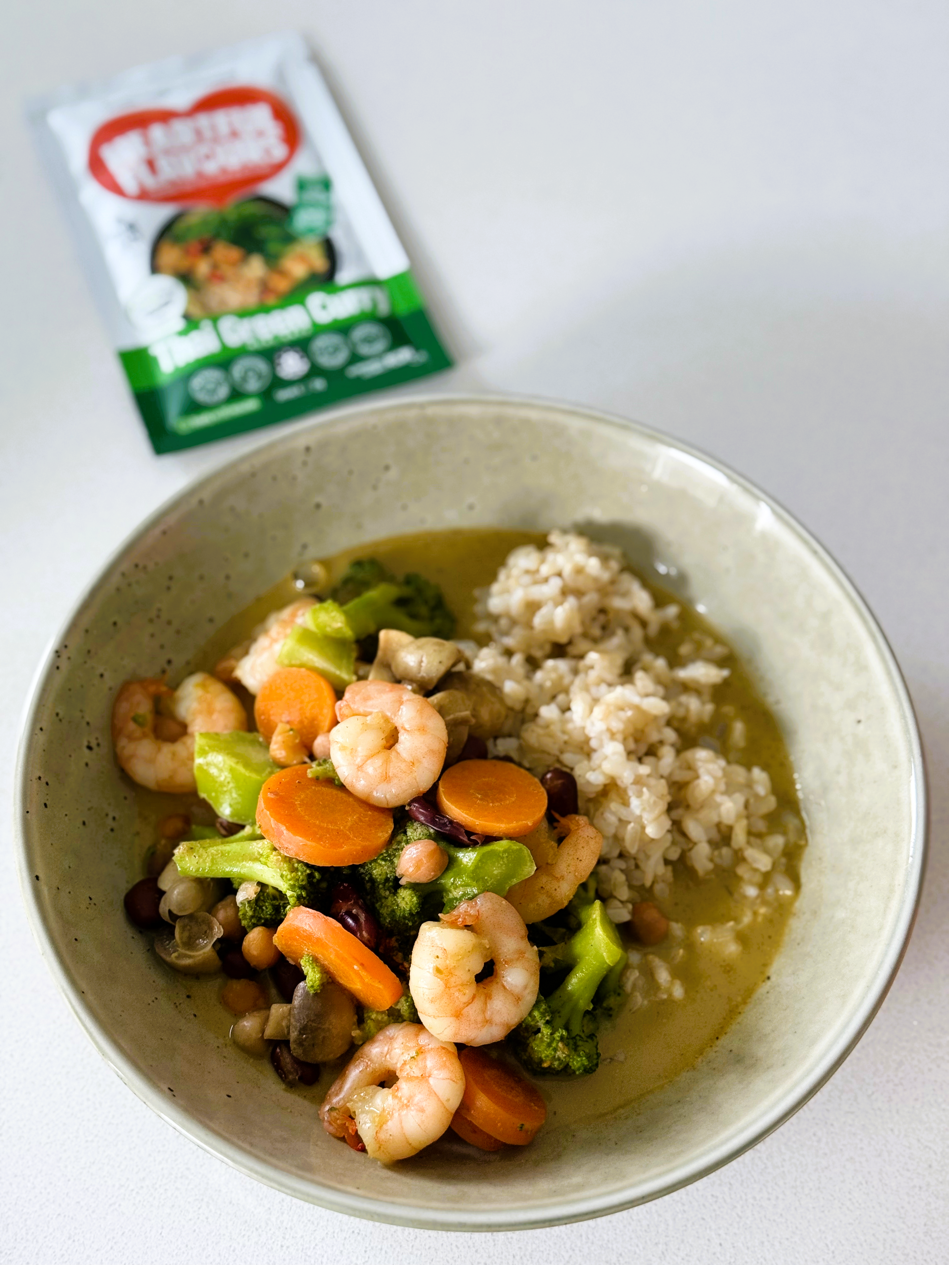 Thai Green Curry with Prawns and Legumes