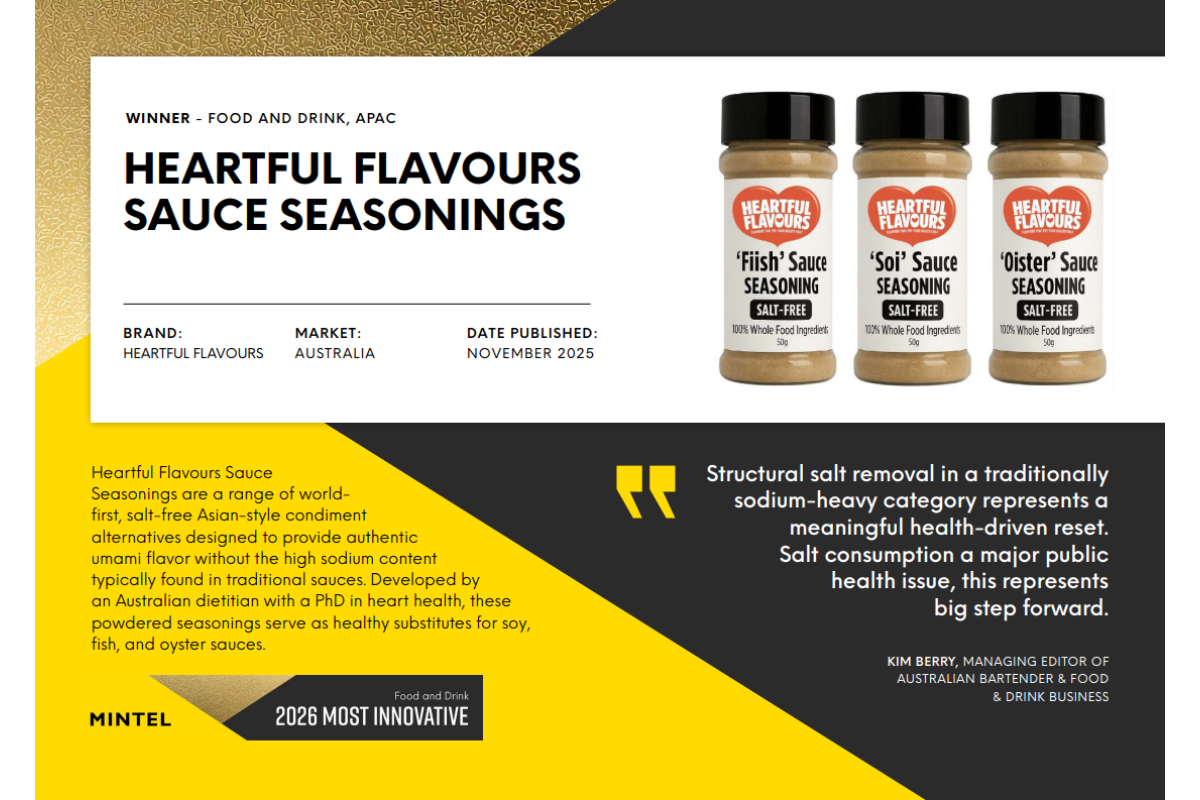 Heartful Flavours Sauce Seasonings Win Mintel Most Innovative Award 🌏