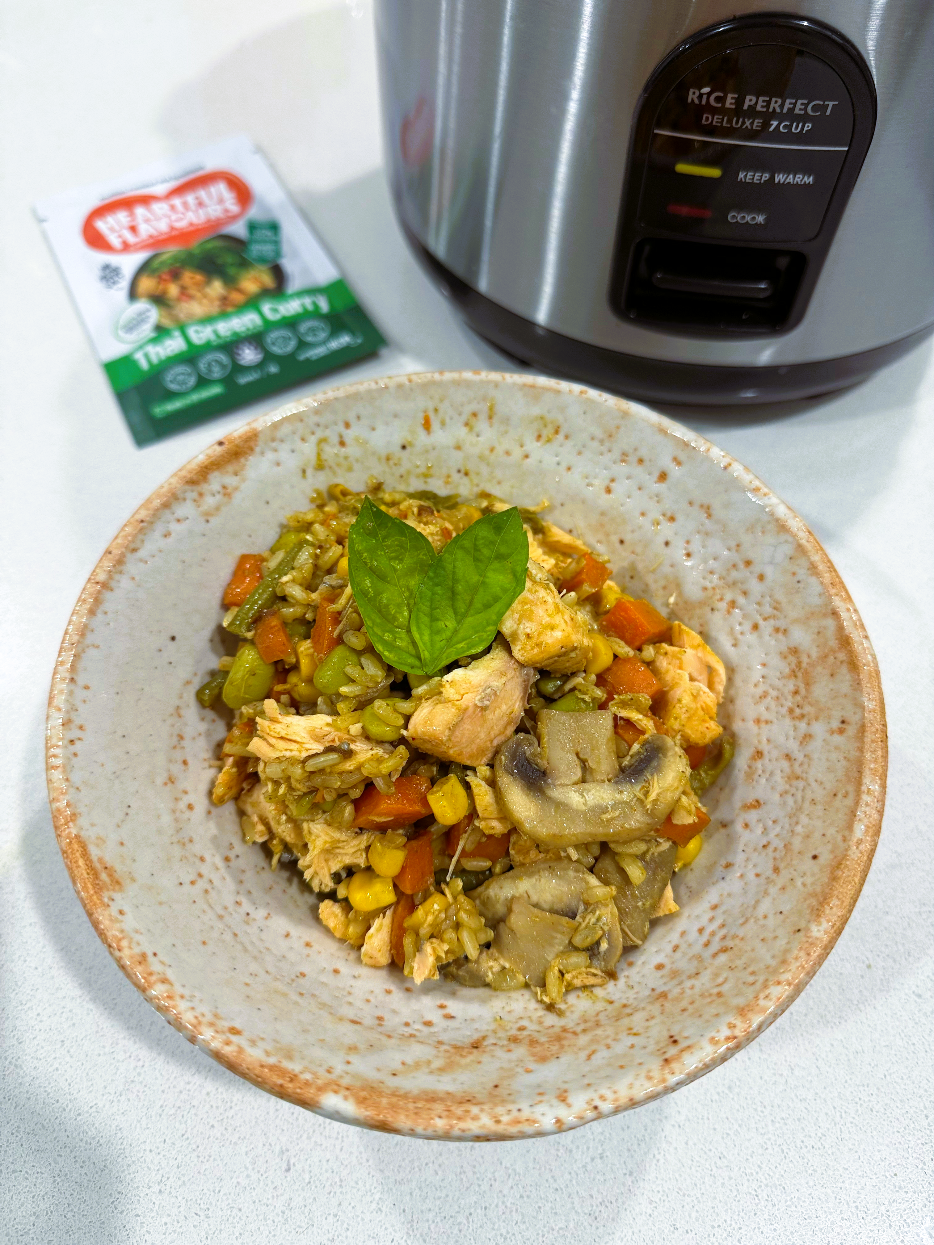 One-pot Thai Green Curry Salmon Rice (in Rice Cooker)