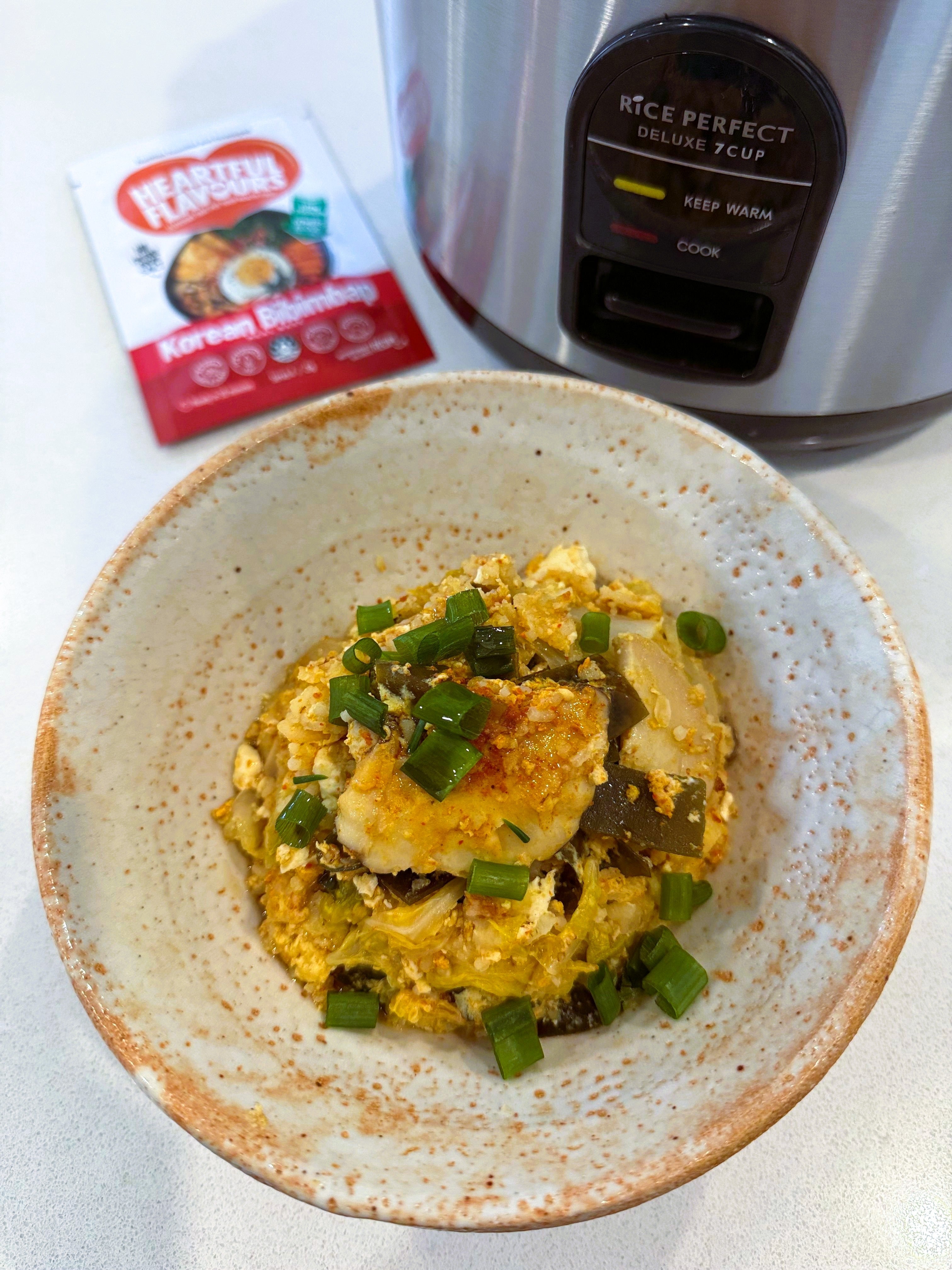 One-pot Korean Tofu & Egg Rice (in Rice Cooker)