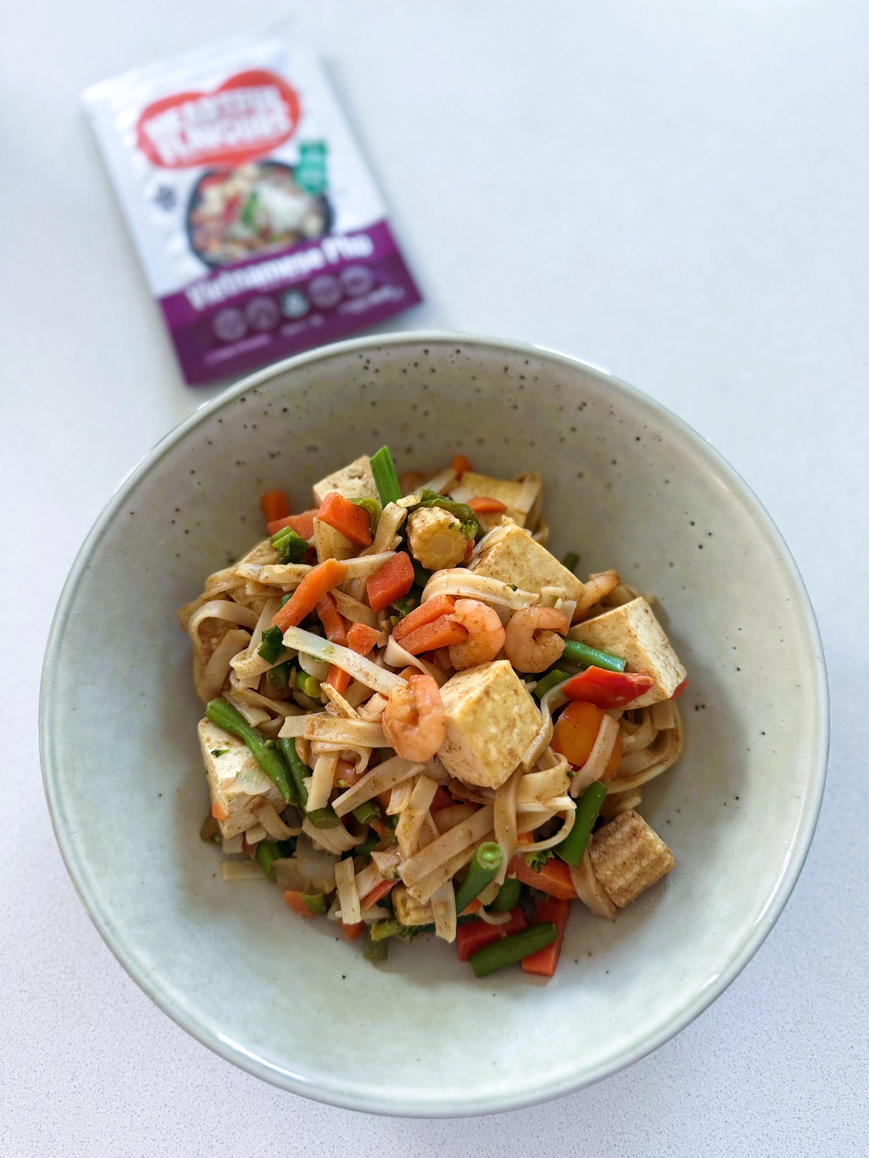 Vietnamese Noodle Stir-Fry with Prawns and Tofu (Hủ tiếu xào tôm đậu hũ)